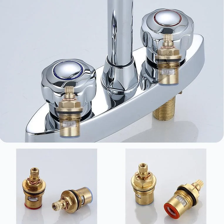 High-Arc Swivel Tap Two Handles Brass Vessel Tap for Bathroom -Bathlova