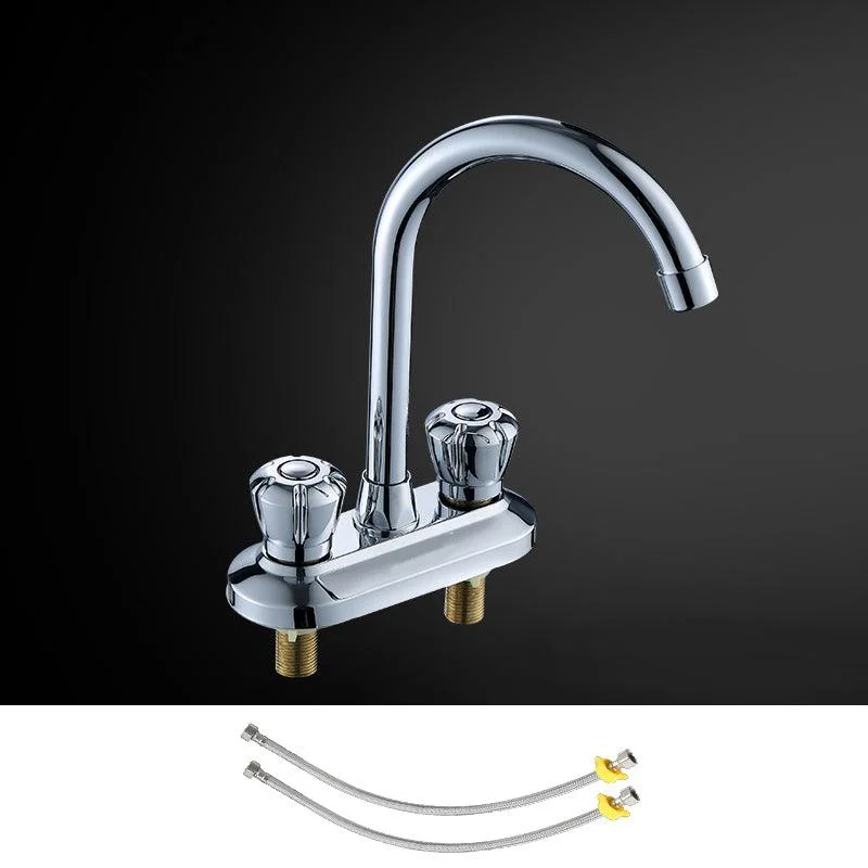 High-Arc Swivel Tap Two Handles Brass Vessel Tap for Bathroom -Bathlova