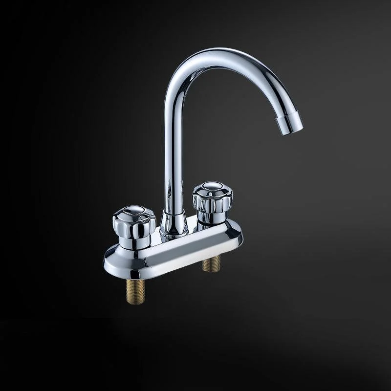 High-Arc Swivel Tap Two Handles Brass Vessel Tap for Bathroom -Bathlova