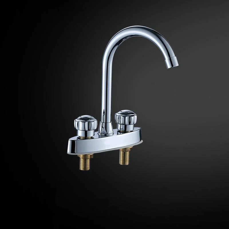 High-Arc Swivel Tap Two Handles Brass Vessel Tap for Bathroom -Bathlova