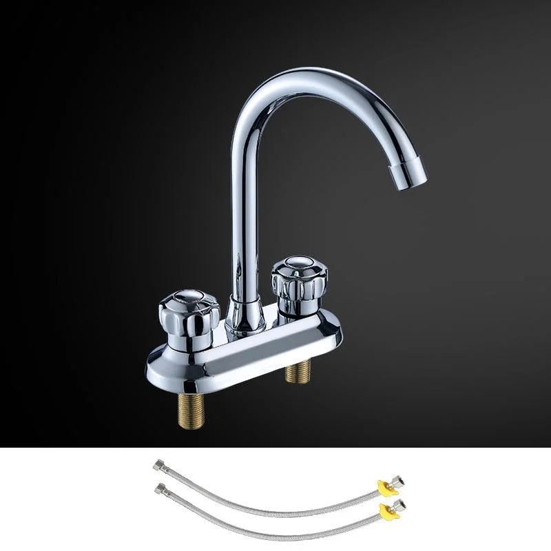 High-Arc Swivel Tap Two Handles Brass Vessel Tap for Bathroom -Bathlova