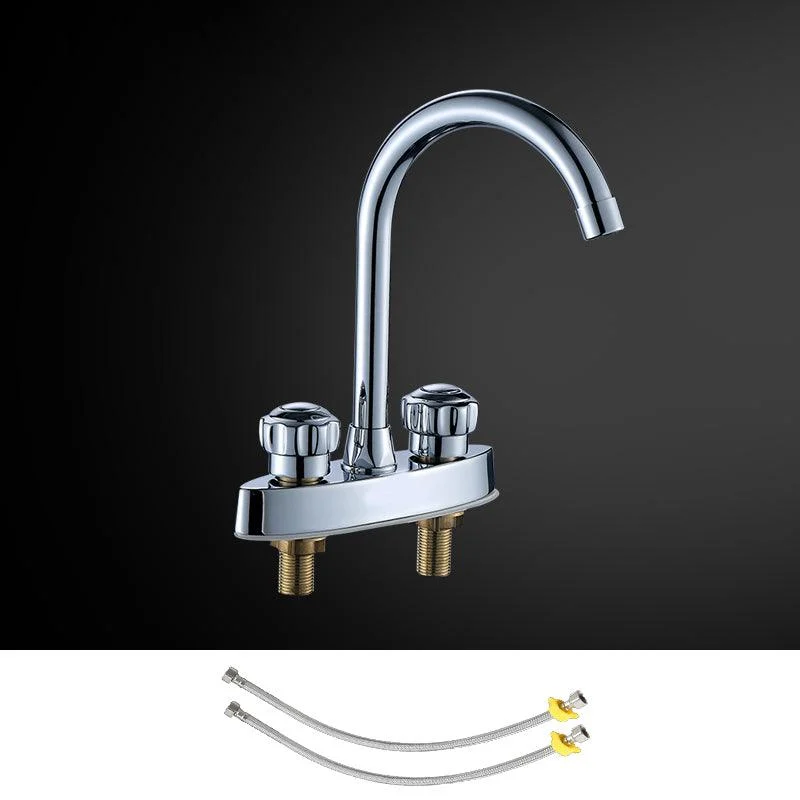 High-Arc Swivel Tap Two Handles Brass Vessel Tap for Bathroom -Bathlova