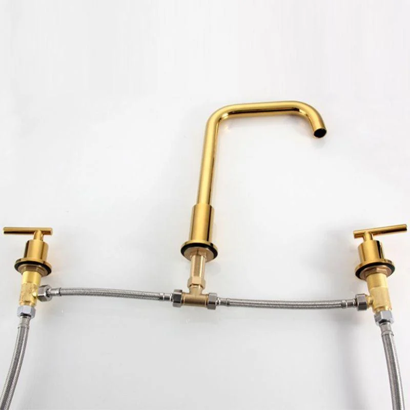 High-Arc Vanity Sink Tap Light Luxury Vessel Tap 3-hole Tap -Bathlova