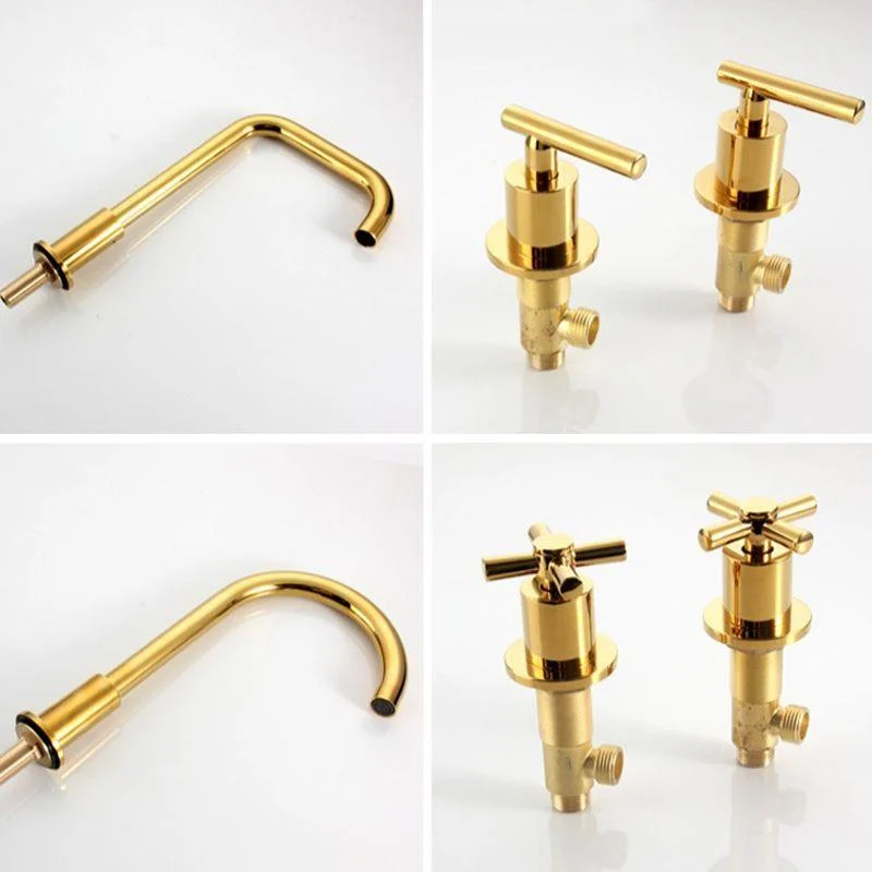 High-Arc Vanity Sink Tap Light Luxury Vessel Tap 3-hole Tap -Bathlova