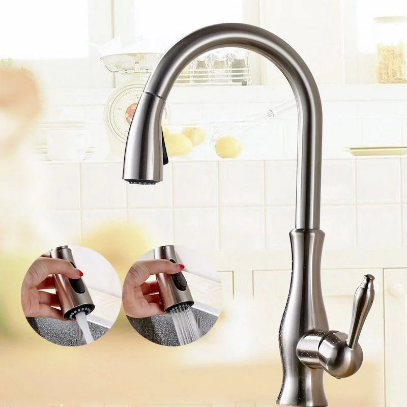 High Arch Pull Out 360 Degree Rotation Kitchen Sink Tap -Bathlova