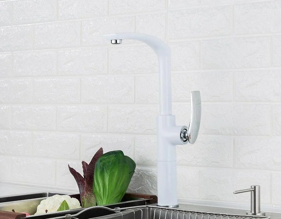 High Arch Swiveling Deck Mount Kitchen Tap -Bathlova