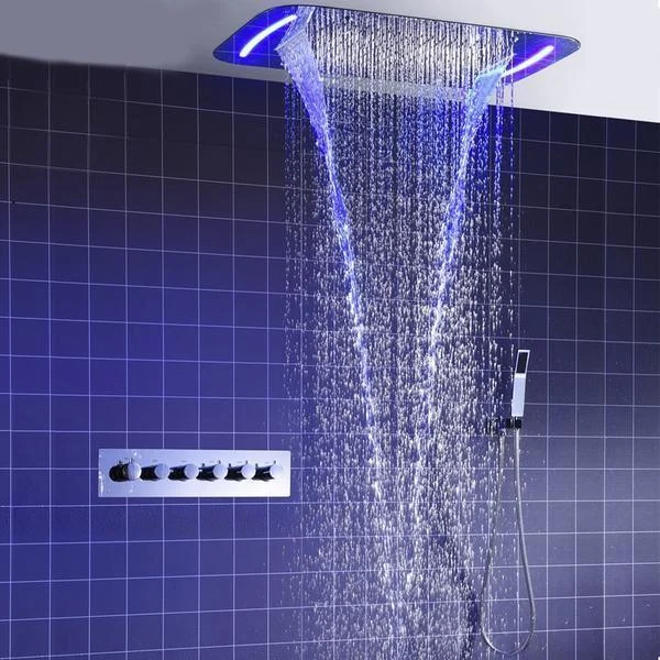 High Flow Multi-functional Massage Shower with Thermostatic Diverter -Bathlova