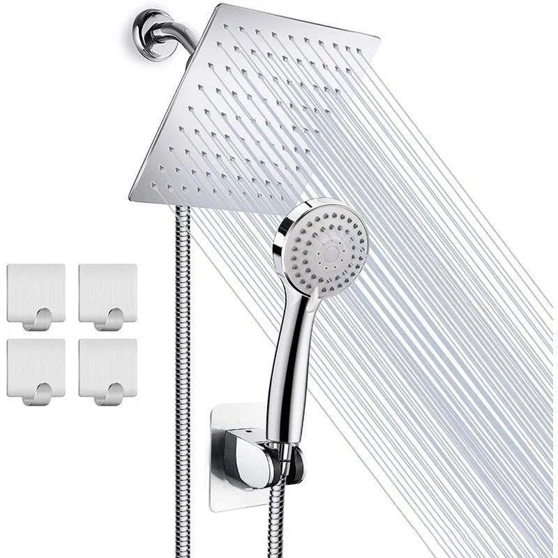 High Pressure 8 Inch Shower Set 3 Function Hand Shower Stainless Steel Square Top Spray -Bathlova