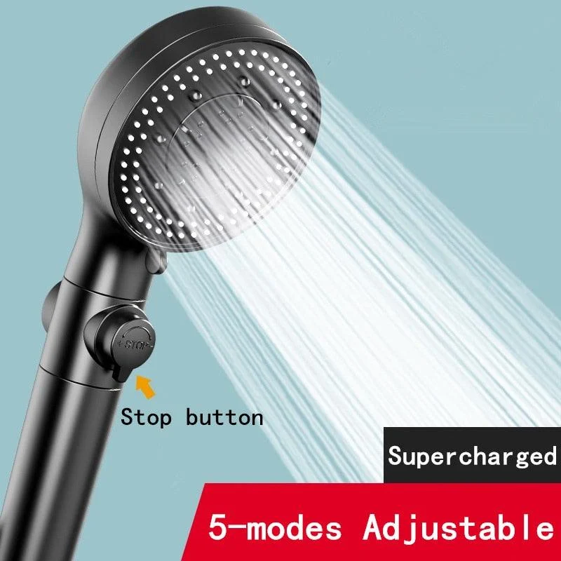 High Pressure Shower Head 5 Functions With Switch On Off Button -Bathlova