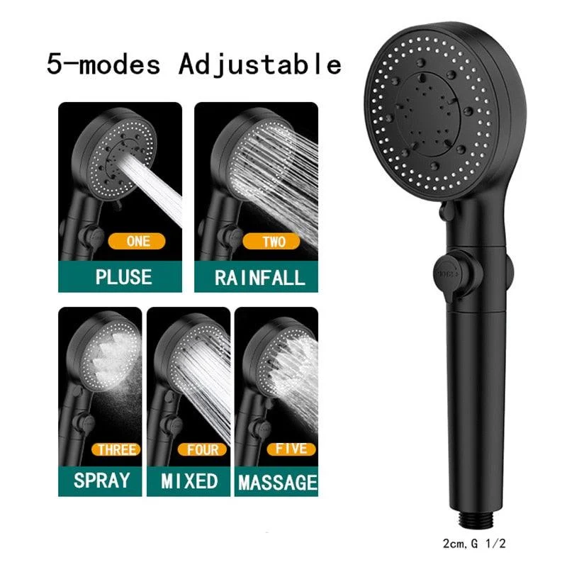 High Pressure Shower Head 5 Functions With Switch On Off Button -Bathlova