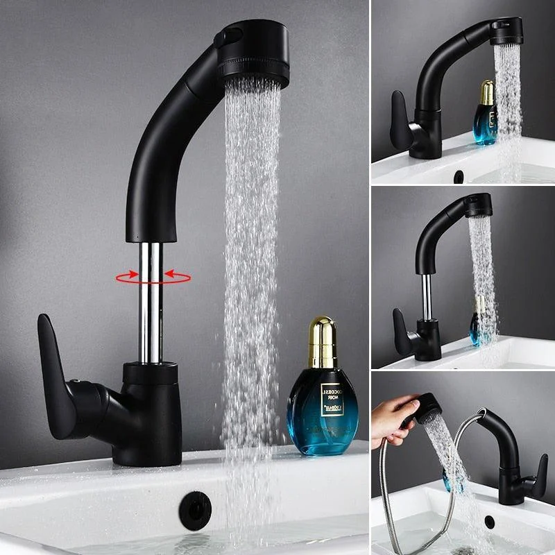 Hot Cold Water 360 Rotate Bathroom Tap Black White Basin Tap -Bathlova