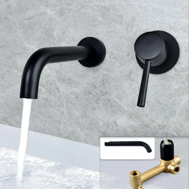 Industrial Wall Mounted Bathroom Tap Lever Handles Solid Brass Circular Tap -Bathlova