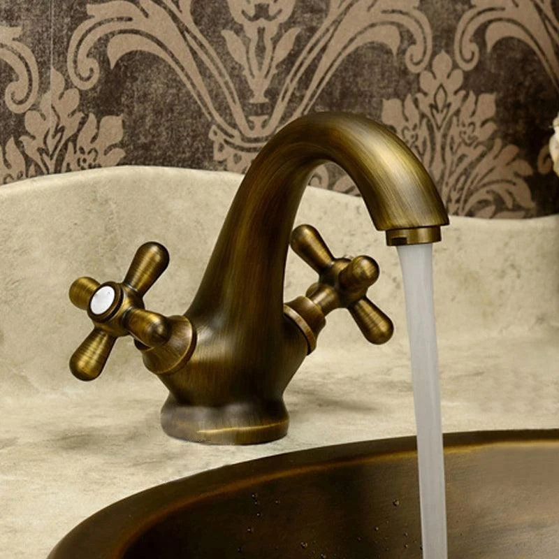 Industrial Wide Spread Bathroom Cross Handles Centerset Tap -Bathlova