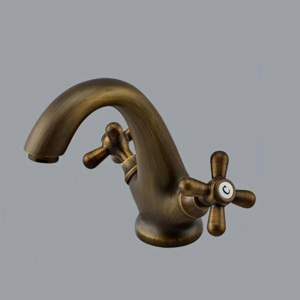 Industrial Wide Spread Bathroom Cross Handles Centerset Tap -Bathlova