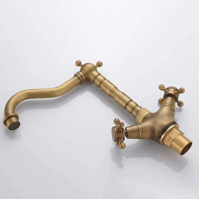 Industrial Wide Spread Bathroom Tap 1-Handle Lavatory Tap -Bathlova