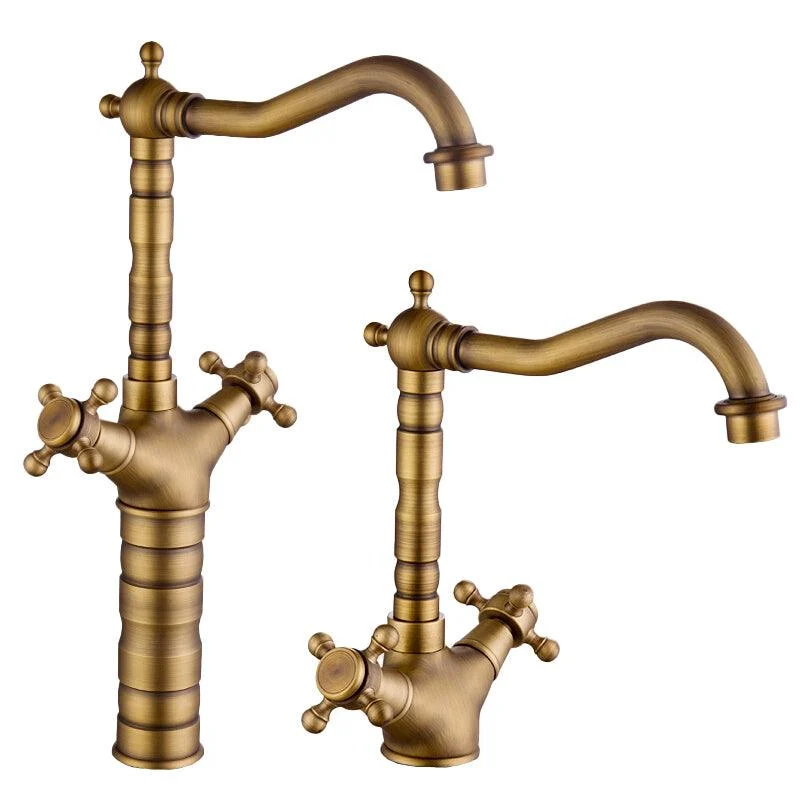 Industrial Wide Spread Bathroom Tap Cross Handles Centerset Lavatory Tap -Bathlova