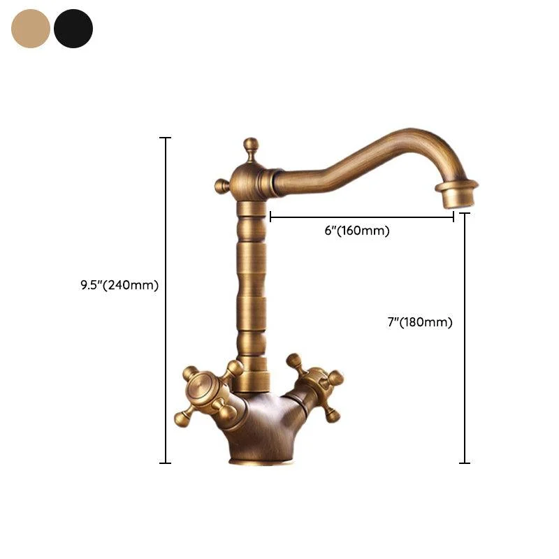 Industrial Wide Spread Bathroom Tap Cross Handles Lavatory Tap -Bathlova