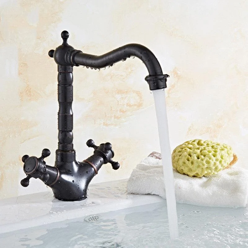 Industrial Wide Spread Bathroom Tap Cross Handles Lavatory Tap -Bathlova