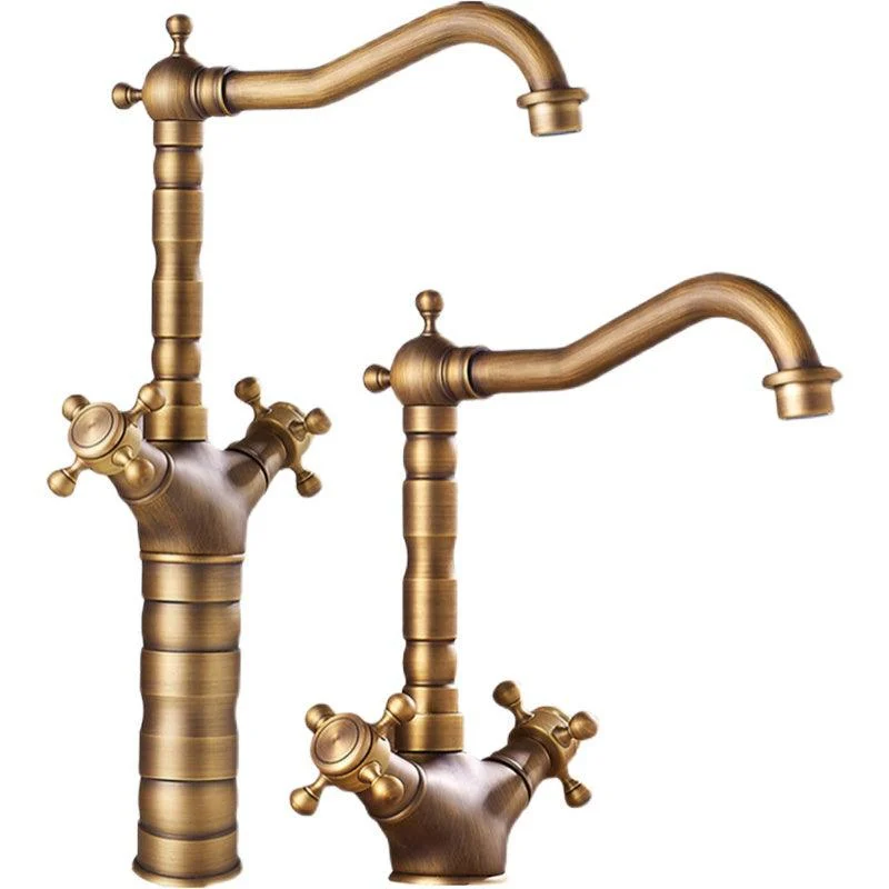 Industrial Wide Spread Bathroom Tap Cross Handles Lavatory Tap -Bathlova