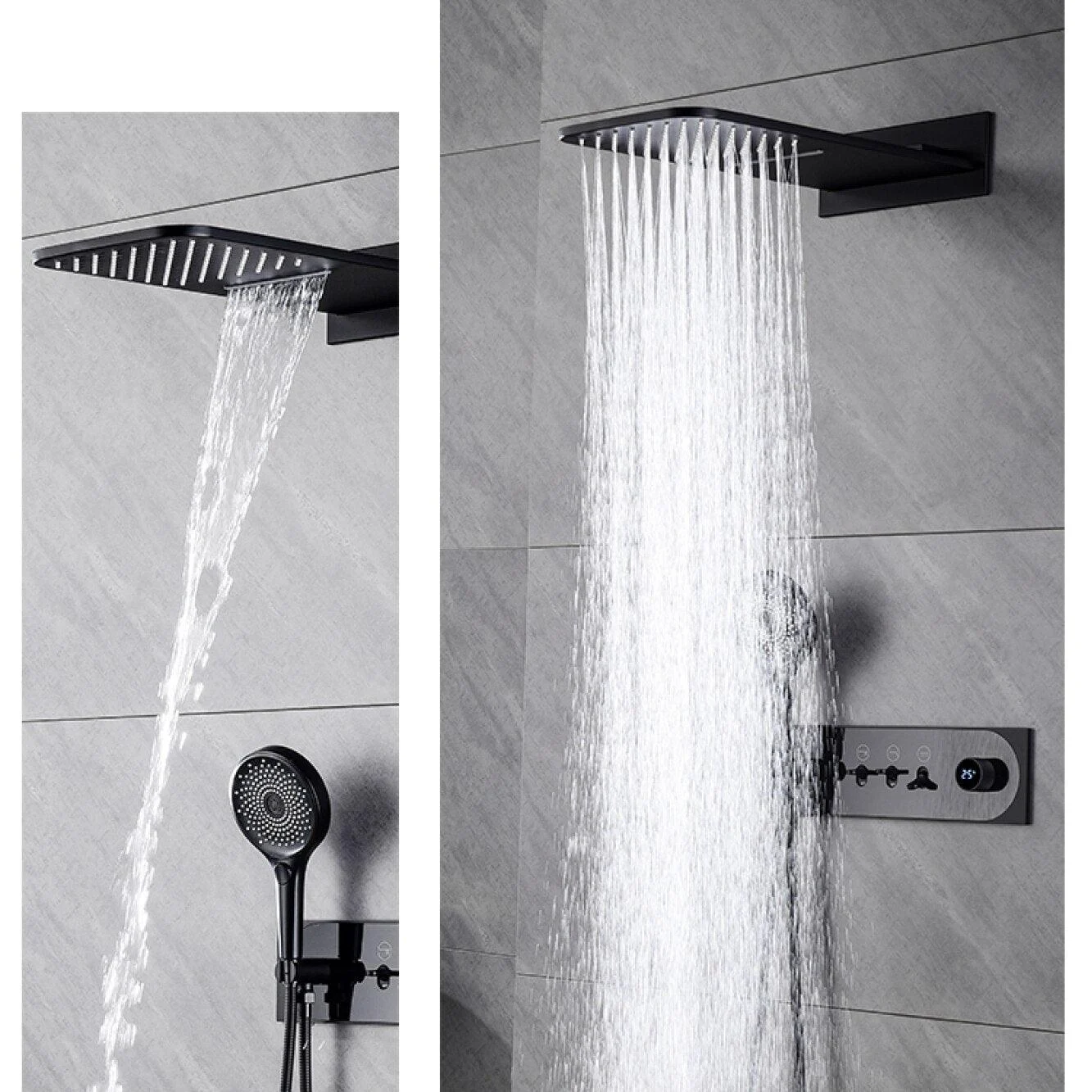 Intelligent Digital Shower Set Brass Cold And Hot Shower Tap Set -Bathlova