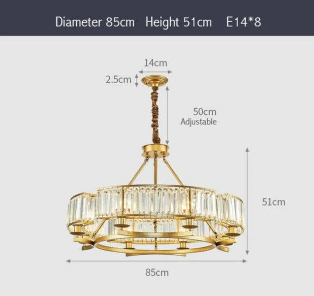 Jaime - Modern Glass Crystal Chandelier -Bathlova