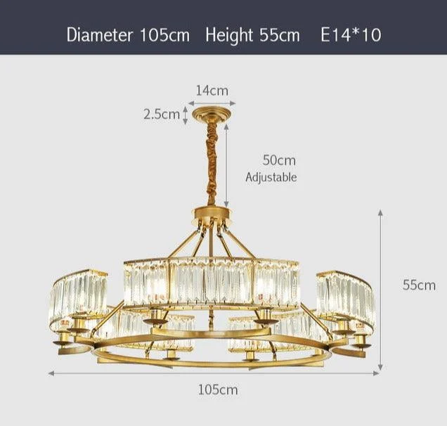 Jaime - Modern Glass Crystal Chandelier -Bathlova