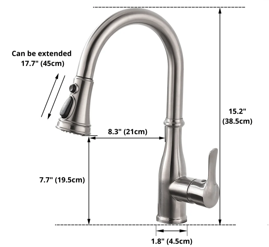 Julius - Pull Down Retractable Touch Sensor Kitchen Tap -Bathlova