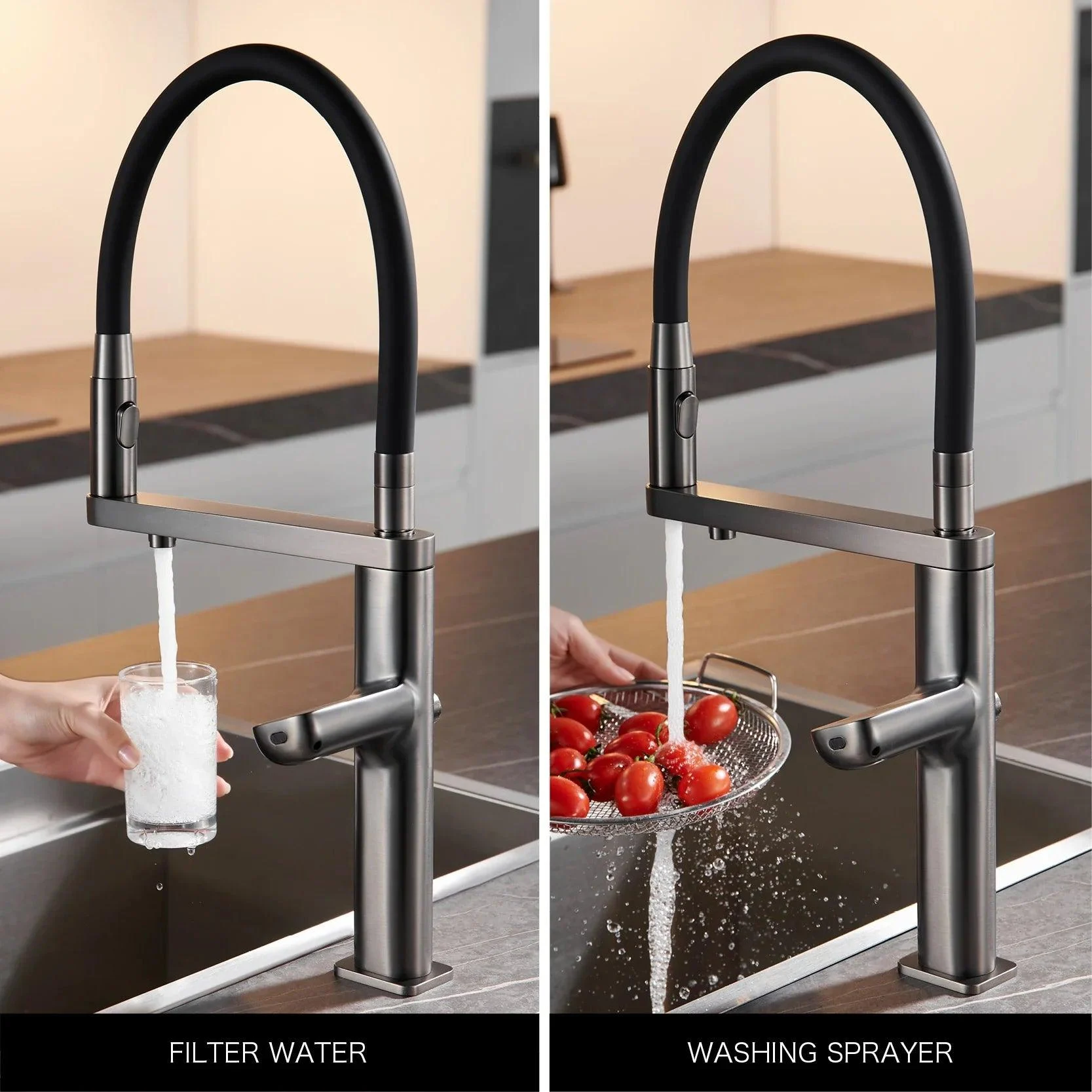 Kitchen Tap Digital Display Design Dual Control Sensing Sink Tap -Bathlova