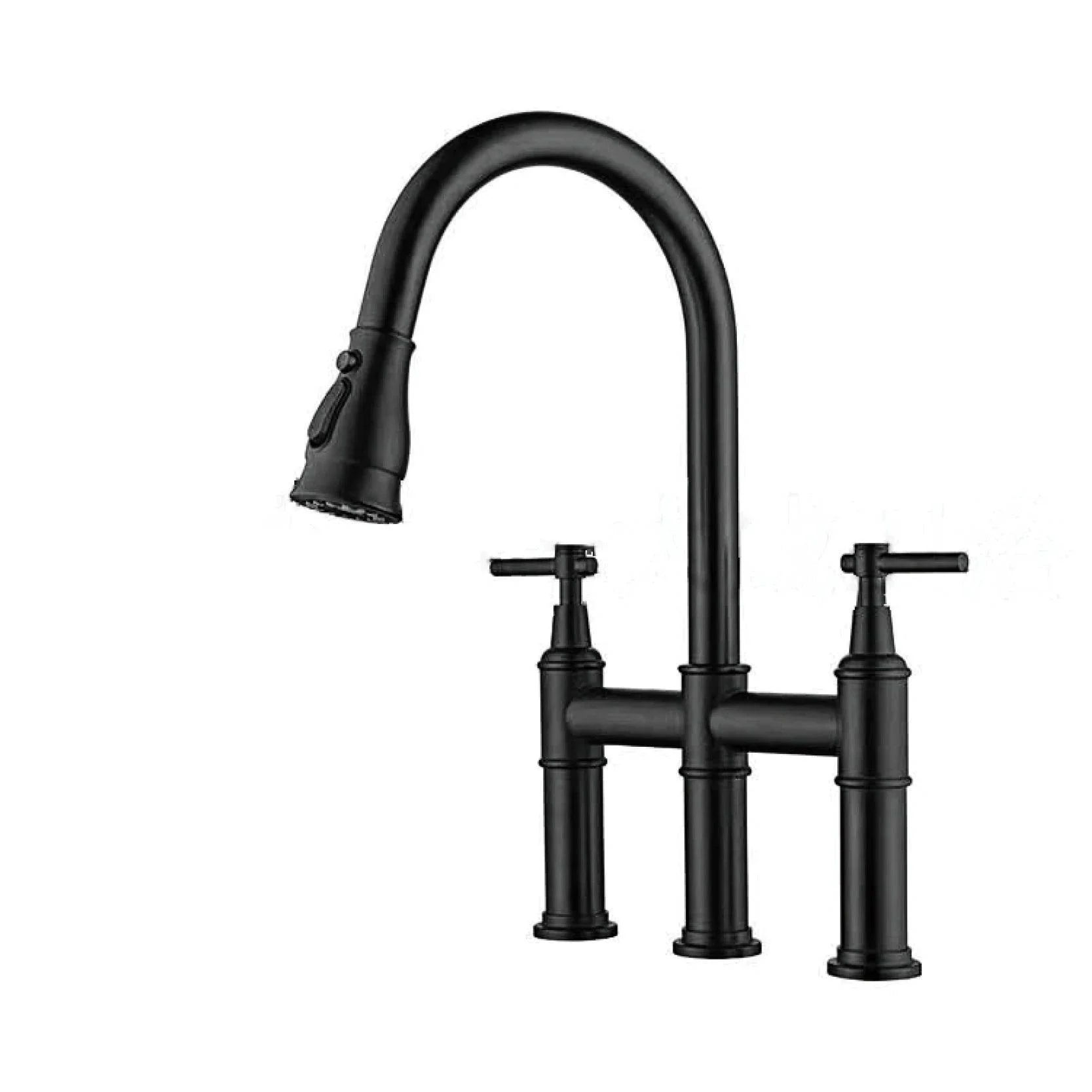 Kitchen Tap Double Handle Pull-out Design Three-function Tap -Bathlova