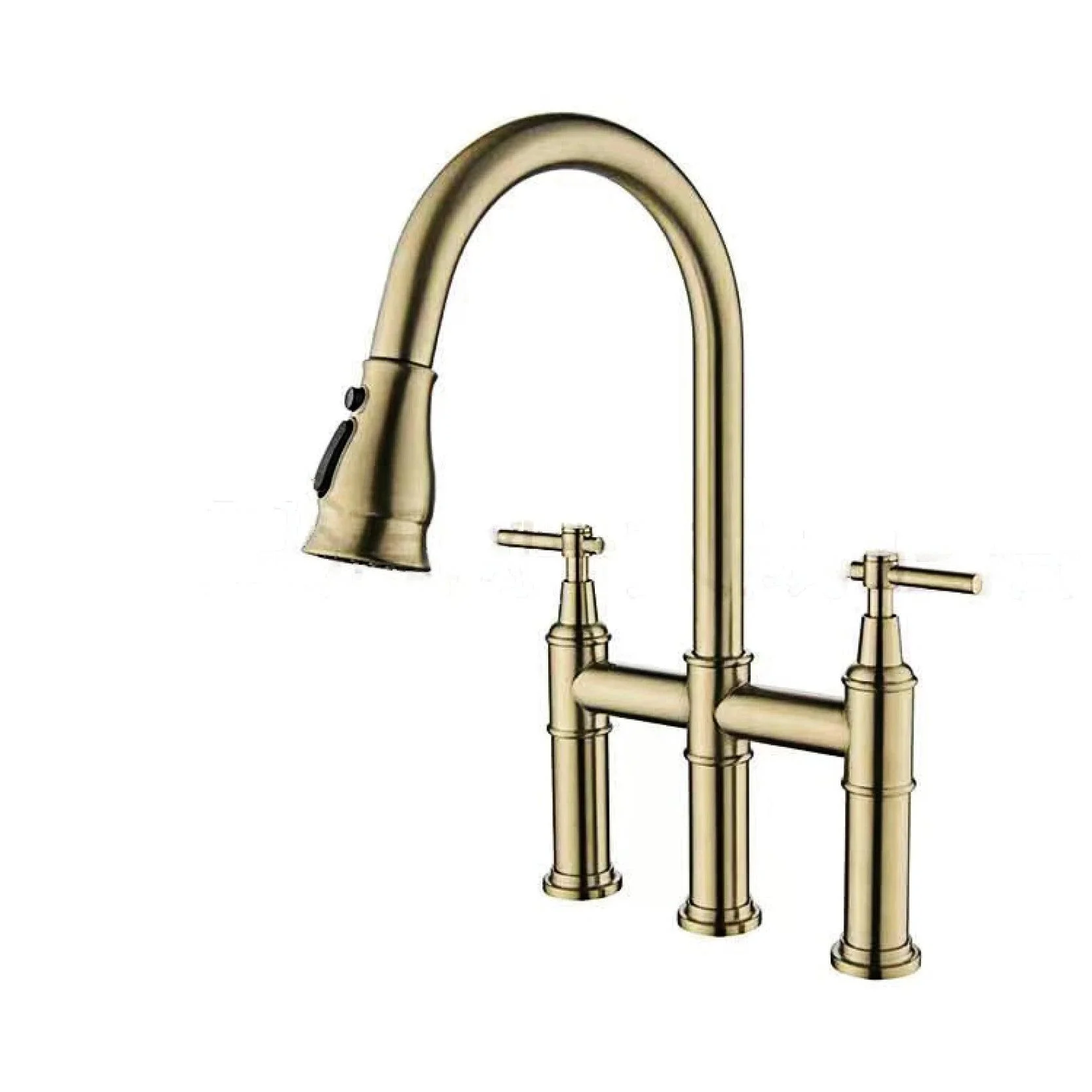 Kitchen Tap Double Handle Pull-out Design Three-function Tap -Bathlova