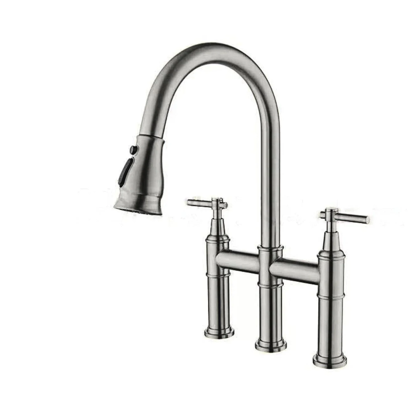 Kitchen Tap Double Handle Pull-out Design Three-function Tap -Bathlova