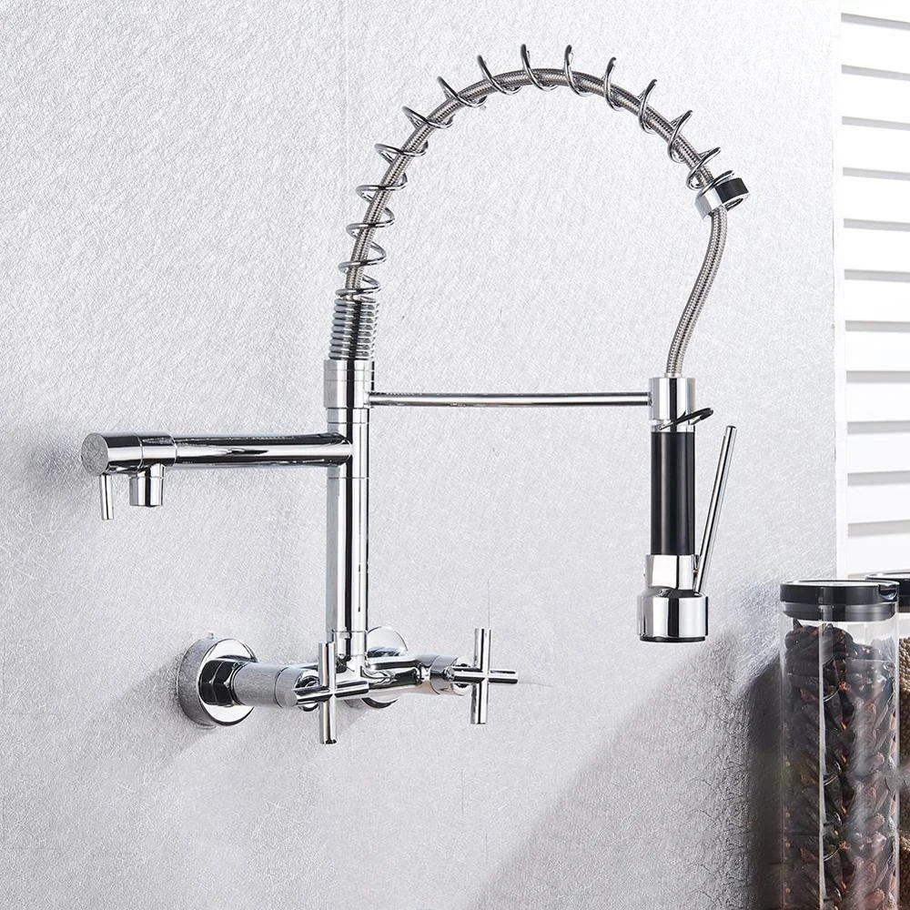 Kitchen Tap Dual Handles Kitchen Mixer Tap Pull Down Tap -Bathlova