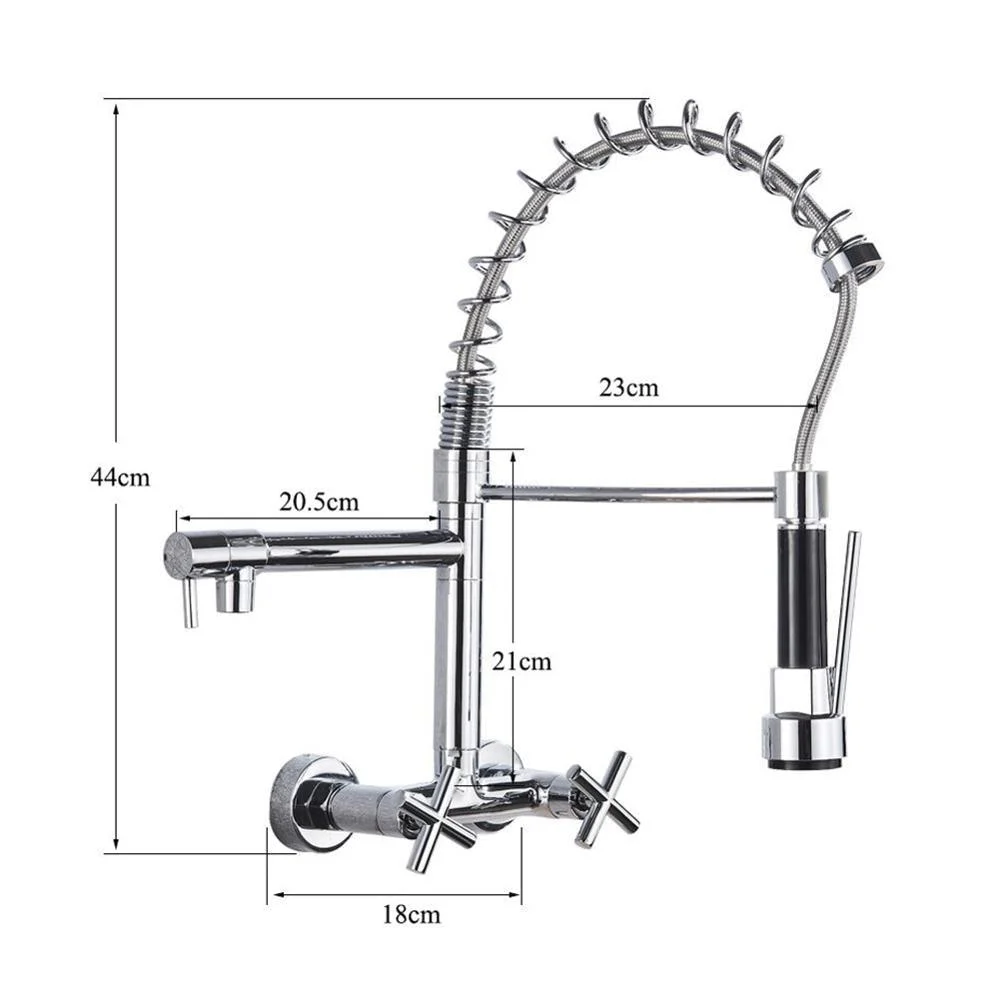 Kitchen Tap Dual Handles Kitchen Mixer Tap Pull Down Tap -Bathlova