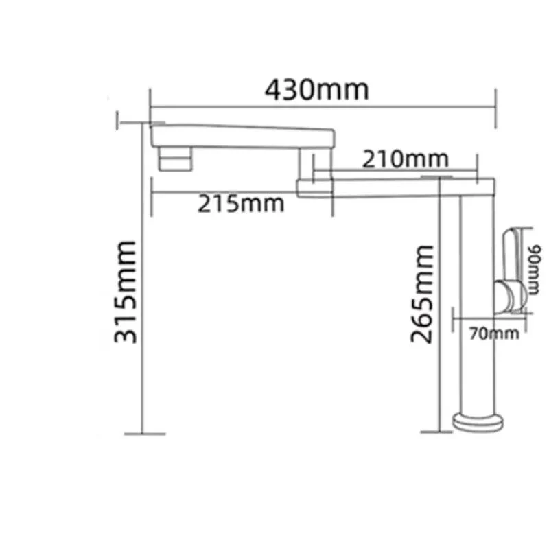 Kitchen Tap Foldable Tap Deck Mounted Sink Tap Rotate Folding Tap -Bathlova