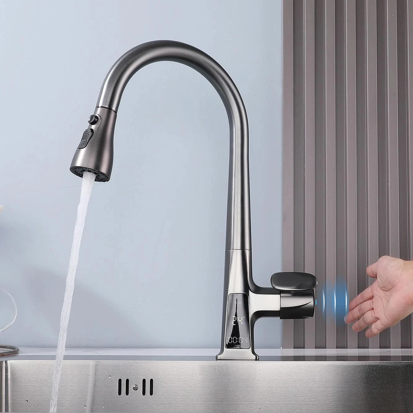 Kitchen Tap Intelligent Induction Digital Display Sink Tap -Bathlova