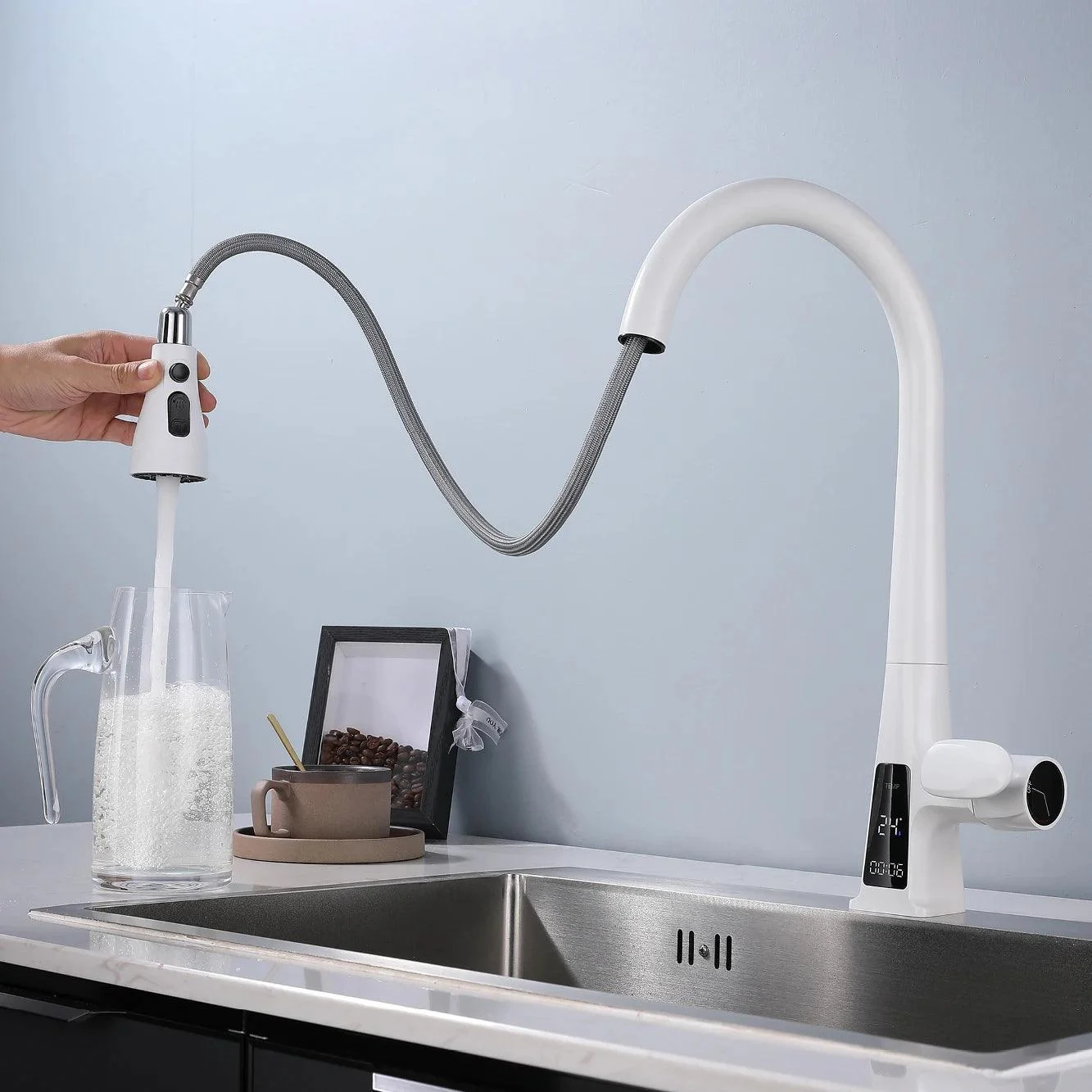 Kitchen Tap Intelligent Induction Digital Display Sink Tap -Bathlova