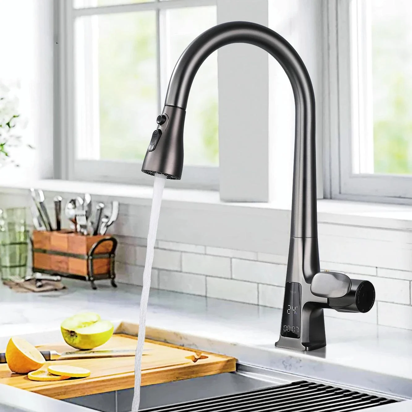 Kitchen Tap Intelligent Induction Digital Display Sink Tap -Bathlova