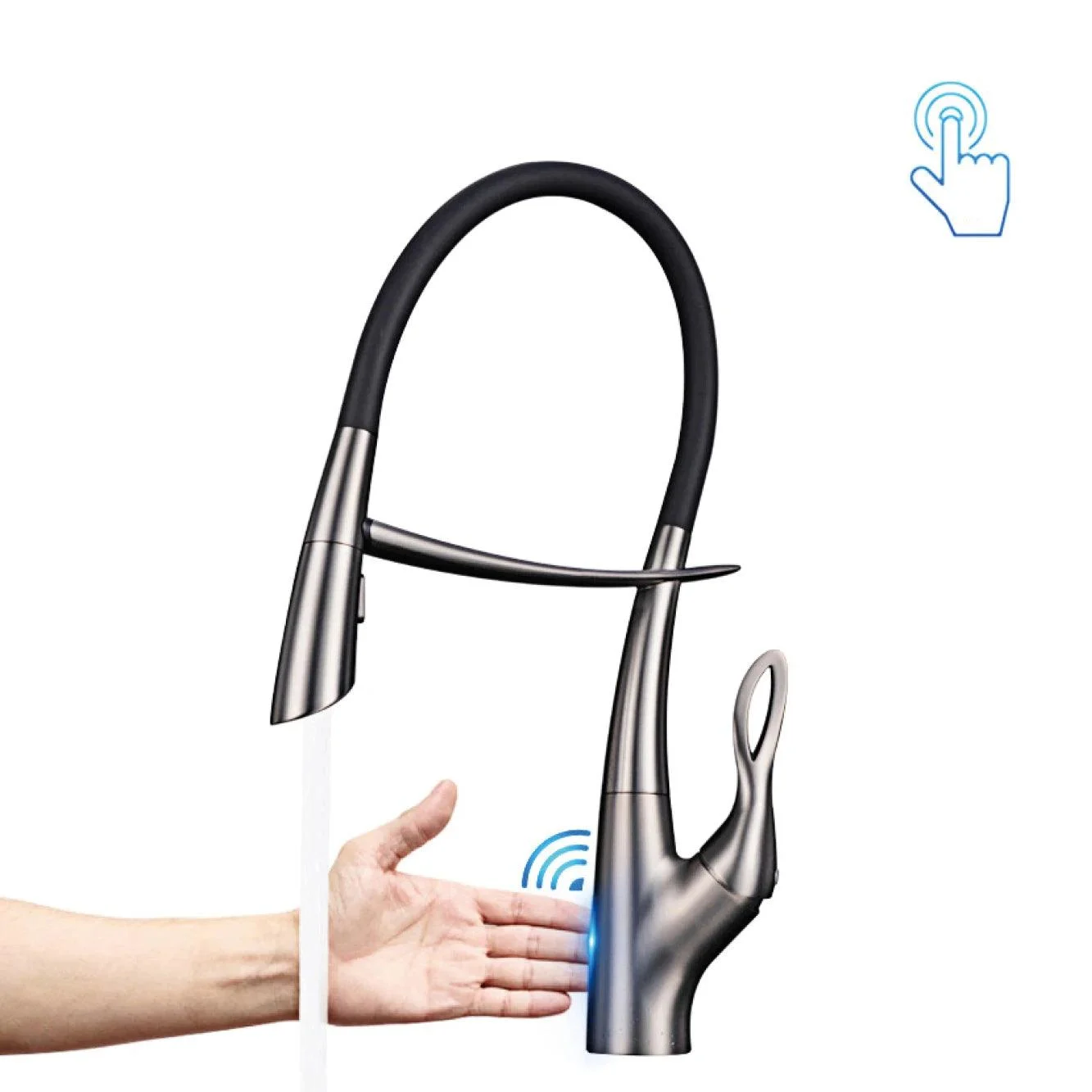 Kitchen Tap Magnetic Suction Pull-out Design Dual Control Sink Tap -Bathlova