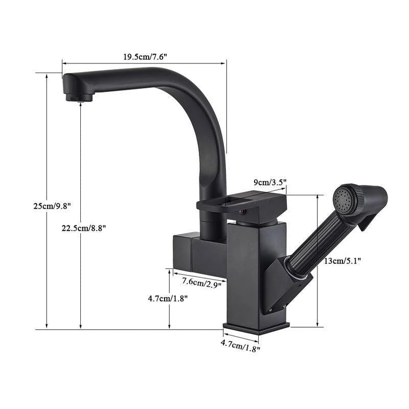 Kitchen Tap Pull Out Bidet Spray Deck Mount Hot Cold Mixer Tap -Bathlova