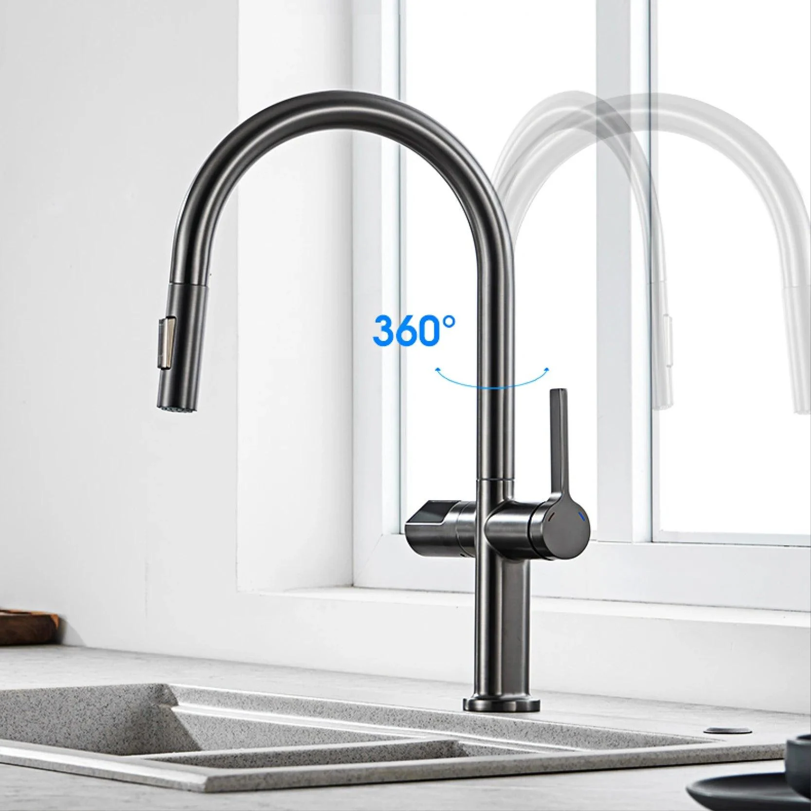 Kitchen Tap Pull-out Single Handle Dual Function Sink Tap -Bathlova