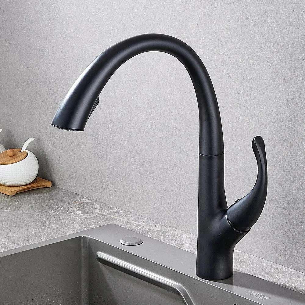 Kitchen Tap Pull Out Single Hole Single Handle Swivel Water Tap -Bathlova