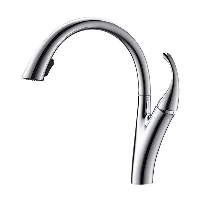 Kitchen Tap Swan Shape Design Dual Control Pull-out Sink Tap -Bathlova