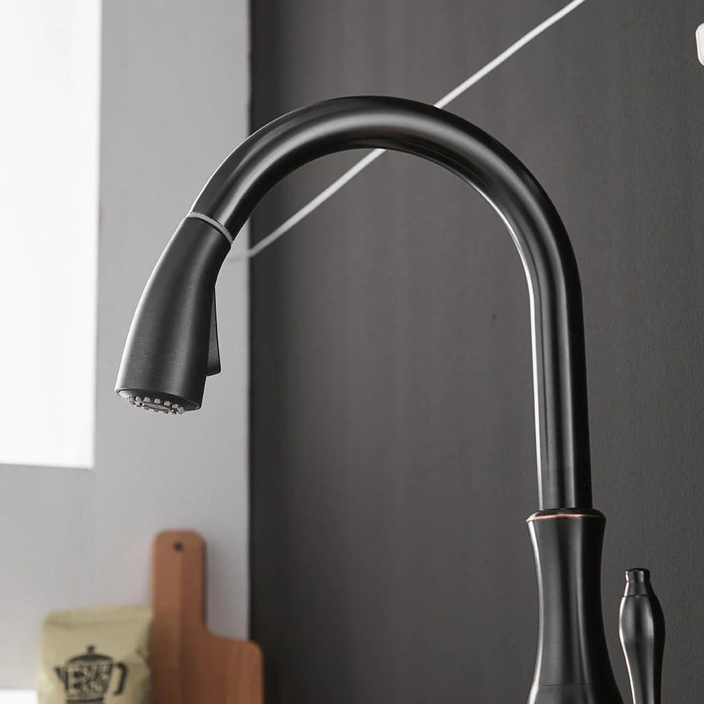 Kitchen Taps Black Single Handle Pull Out Kitchen Tap Mixer Tap -Bathlova