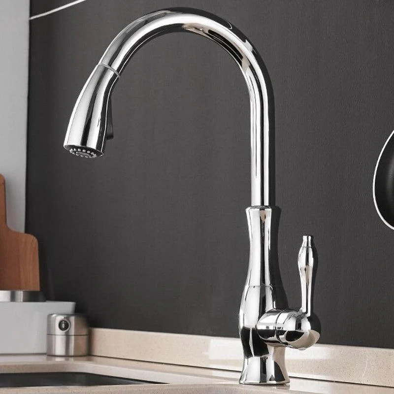 Kitchen Taps Black Single Handle Pull Out Kitchen Tap Mixer Tap -Bathlova