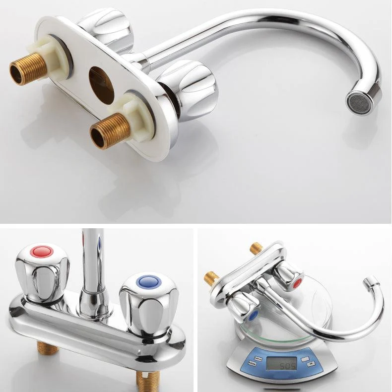 Knob Handle Brass Tap High-Arc Swivel Vessel Tap for Bathroom -Bathlova