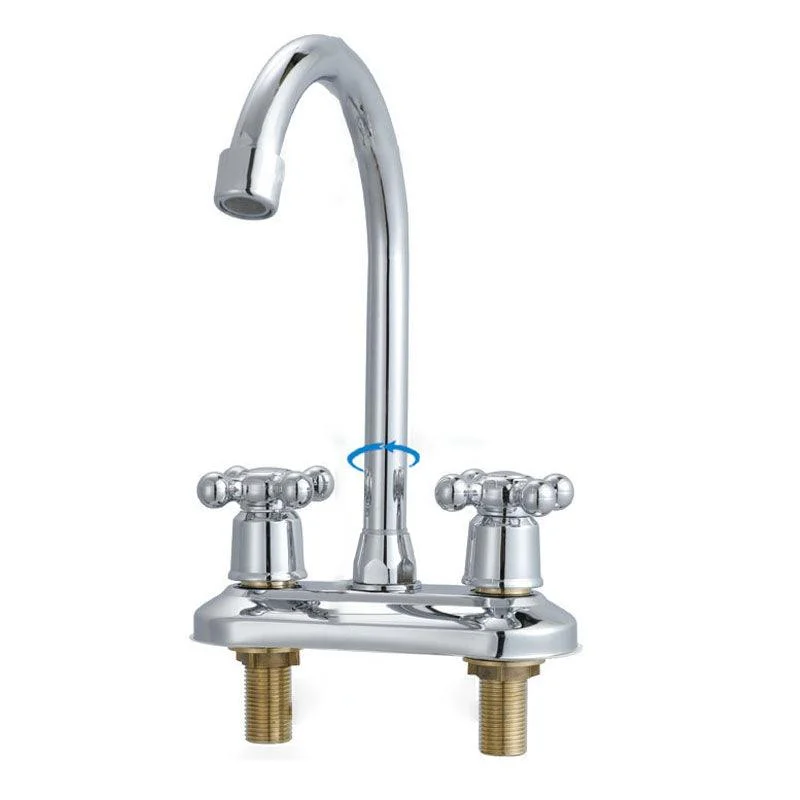 Knob Handle Center Tap Contemporary Design Vessel Tap 2 Hole Tap for Bathroom -Bathlova