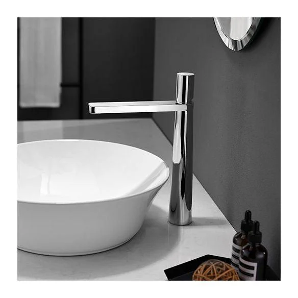 Knob Handle Square Sink Tap Brass Bathroom Sink Tap with 1 Hole -Bathlova