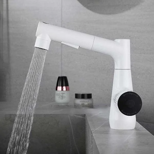 Knob Handle Vessel Tap Modern White Vessel Sink Bathroom Tap -Bathlova