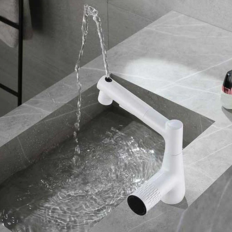 Knob Handle Vessel Tap Modern White Vessel Sink Bathroom Tap -Bathlova