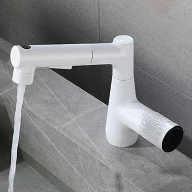 Knob Handle Vessel Tap Modern White Vessel Sink Bathroom Tap -Bathlova